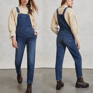 Anthropologie Pilcro Denim Overalls Seamed Relaxed Size 31 Petite Boho Classic